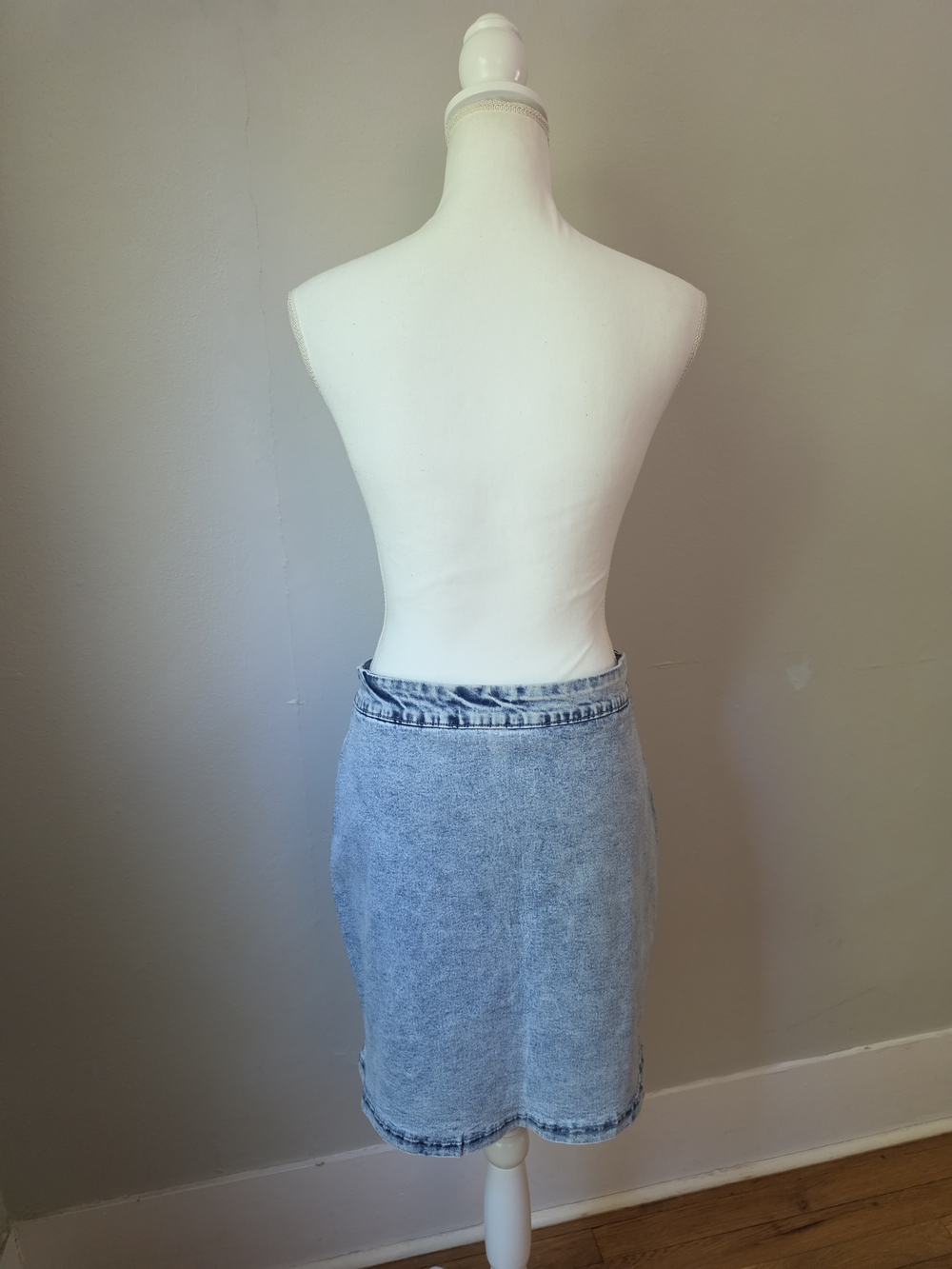Studded Light Blue Denim Mini Skirt - Women - Picture 9 of 14